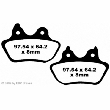 Preview: EBC Blackstuff Bremsbeläge für Harley Davidson® FLSTSC/FLSTSCi Springer® Softail® Classic Hinterachse - FA434