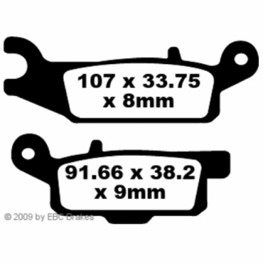 Preview: EBC Redstuff Bremsbeläge für Yamaha YFM 700 FGPW/FGPX/FGPY Grizzly Hinterachse - FA446TT
