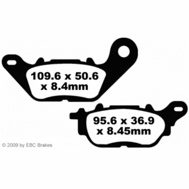 Preview: EBC Blackstuff Bremsbeläge für Yamaha YBR 125 Custom Vorderachse - FA464