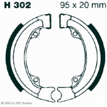 Preview: EBC Premium Bremsbacken Water Grooved für Honda NX 50 (A) (Caren) Hinterachse - H302G