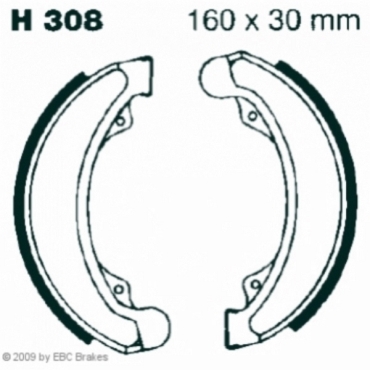 Preview: EBC Premium Bremsbacken für Honda CB 125 (K2) Vorderachse - H308
