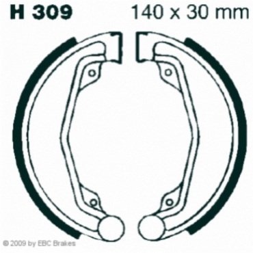 EBC Premium Bremsbacken für Honda CB 250 (RSA/RSD) Hinterachse - H309