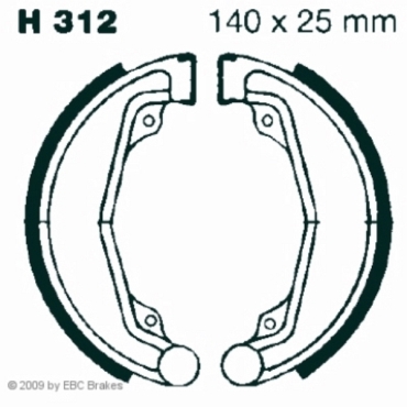 EBC Premium Bremsbacken für Honda XL 250 (K3) Hinterachse - H312