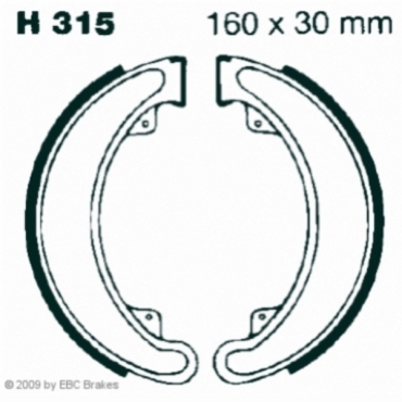 Preview: EBC Premium Bremsbacken Water Grooved für Honda CB 250 (G5) Hinterachse - H315G