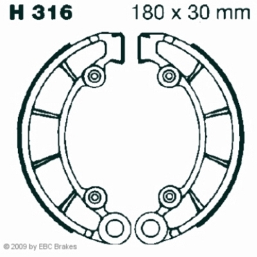 EBC Premium Bremsbacken für Honda CB 500 (K1) (Four) Hinterachse - H316