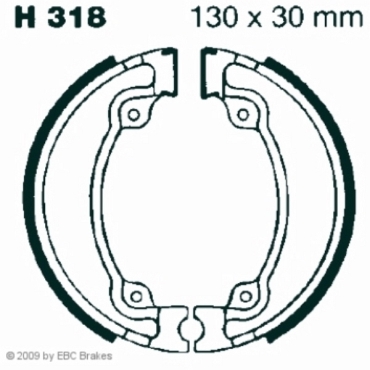 Preview: EBC Premium Bremsbacken Water Grooved für Honda XL 600 (VJ) (Trans Alp) Hinterachse - H318G