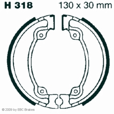 EBC Premium Bremsbacken Water Grooved für Honda VT 125 (C7) (Shadow) Hinterachse - H318G