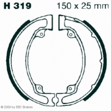 Preview: EBC Premium Bremsbacken Water Grooved für Honda CR 125 (RC) Vorderachse - H319G