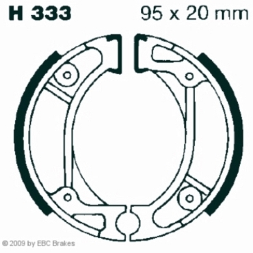 Preview: EBC Premium Bremsbacken Water Grooved für Honda NH 80 MDR Hinterachse - H333G