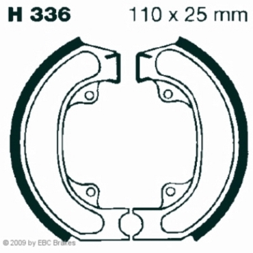 Preview: EBC Premium Bremsbacken für Honda SH 75 Scoopy H/K/M/P/DP/S/DS Hinterachse - H336