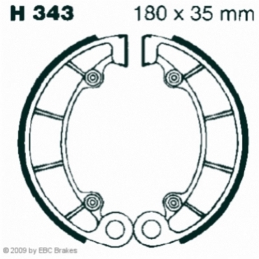 EBC Premium Bremsbacken für Honda TRX 500 (FA5) (Fourtrax Foreman Rubicon) Hinterachse - H343