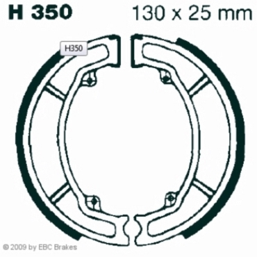 EBC Premium Bremsbacken für Honda CN 250 (X) (SPAZIO/Helix) Hinterachse - H350