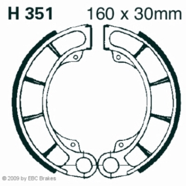 EBC Premium Bremsbacken für Honda CB 400 (SS) (SS2-NC41) Hinterachse - H351