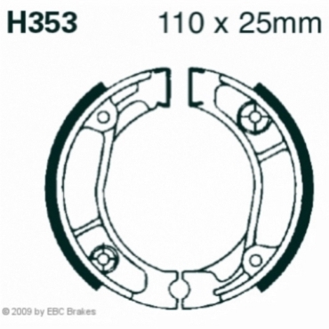 EBC Premium Bremsbacken für Suzuki FL 125 SDWK7/SDWK8 Address/Underbone Hinterachse - H353