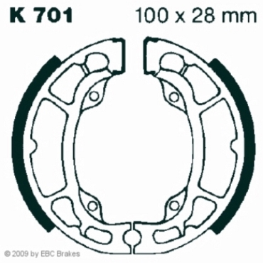 Preview: EBC Premium Bremsbacken für Kawasaki KX 80 B1/B2/D1/D2 Vorderachse - K701