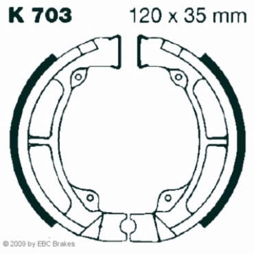 EBC Premium Bremsbacken für Kawasaki KE 175 D1 Hinterachse - K703