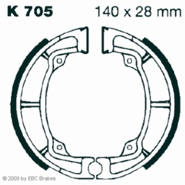 EBC Premium Bremsbacken für Kawasaki KLF 250 A1/A2/A3/A6F/A7F/A8F/A9F (Bayou 250) Vorderachse - K705