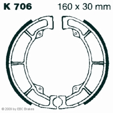 EBC Premium Bremsbacken für Kawasaki KLF 220 A1-A15 Hinterachse - K706