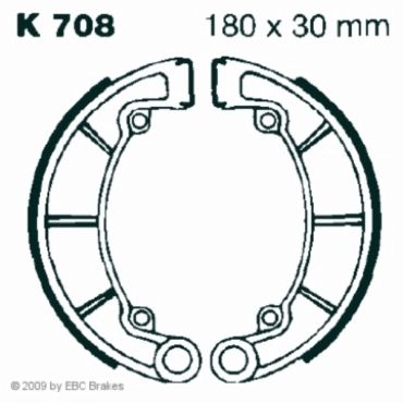EBC Premium Bremsbacken für Kawasaki 250 SIB Hinterachse - K708