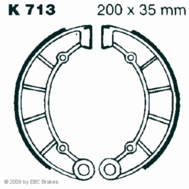 Preview: EBC Premium Bremsbacken für Kawasaki H2/H2-A (750ccm) Mach IV Hinterachse - K713
