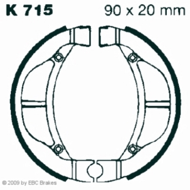 EBC Premium Bremsbacken für Kawasaki KX 60 A1/A2/B1-B19 Vorderachse - K715