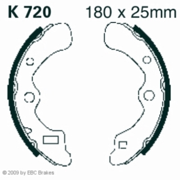 EBC Premium Bremsbacken für Kawasaki KAF 620 (M9F) (Mule 4010 Trans 4x4) Hinterachse - K720