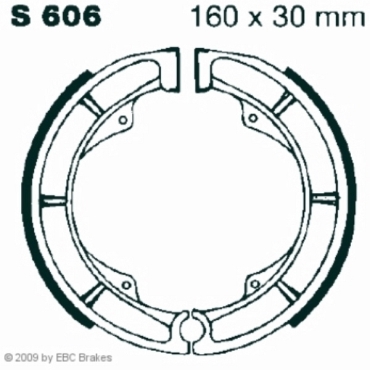 Preview: EBC Premium Bremsbacken Water Grooved für Suzuki LT-F 400 FK5 (Eiger 4WD) Hinterachse - S606G
