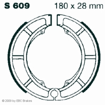 Preview: EBC Premium Bremsbacken für Suzuki GT 500 A/B Hinterachse - S609