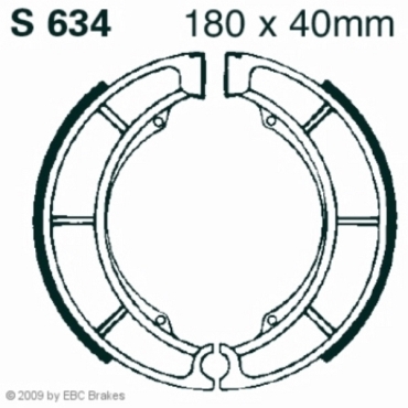 Preview: EBC Premium Bremsbacken Water Grooved für Suzuki LT-F4WDX N Hinterachse - S634G