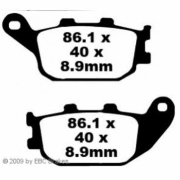 Preview: EBC Scooter Bremsbeläge für Honda NSS 250 Y/AY/1/A1/A3/3 Forza/Forza-ST/S/T/Jazz/Reflex (MF04/MF06) Hinterachse - SFA358