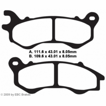Preview: EBC Scooter Bremsbeläge für Honda NSC 50 AC (Vision 50) (16 Zoll Felge) Vorderachse - SFA603