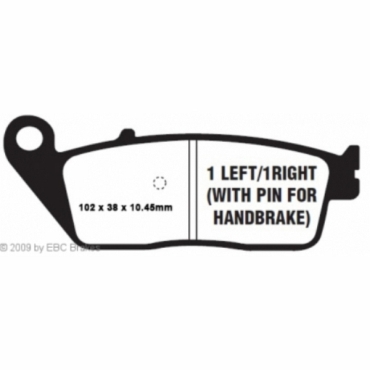 Preview: EBC Scooter Bremsbeläge für Kymco Xciting 500i R (T70030) Hinterachse - SFA608