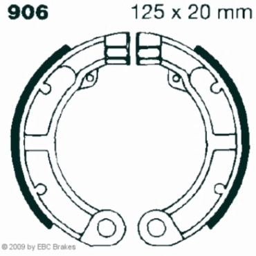 EBC Premium Bremsbacken für Vespa 50 R Hinterachse - V906