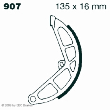 Preview: EBC Premium Bremsbacken für Piaggio Ciao (alle Modelle) Hinterachse - V907