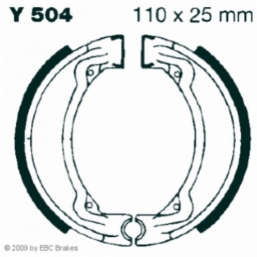 Preview: EBC Premium Bremsbacken Water Grooved für Yamaha IT 125 G/H/J Vorderachse - Y504G