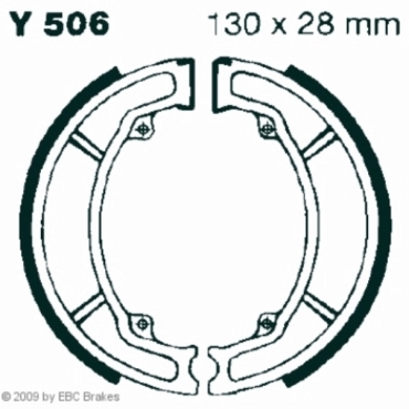 Preview: EBC Premium Bremsbacken für Yamaha DT 125 E/MX/LC Vorderachse - Y506