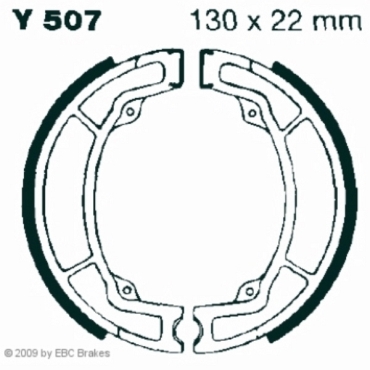Preview: EBC Premium Bremsbacken Water Grooved für Yamaha YZ 125 D/E Vorderachse - Y507G