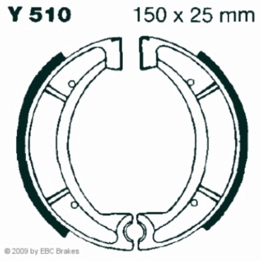 Preview: EBC Premium Bremsbacken für Yamaha YZ 490 S/T Hinterachse - Y510
