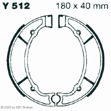 Preview: EBC Premium Bremsbacken für Yamaha XZ 550 Hinterachse - Y512