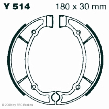Preview: EBC Premium Bremsbacken für Yamaha XS 650 Hinterachse - Y514