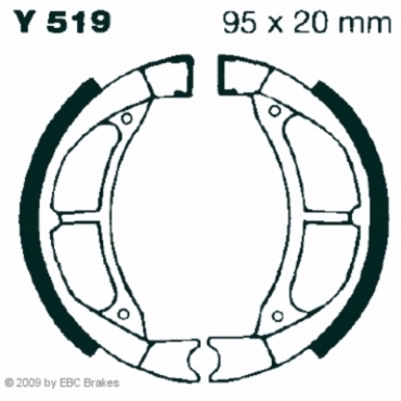 EBC Premium Bremsbacken für Yamaha SA 50 M/ME (Passola) Hinterachse - Y519