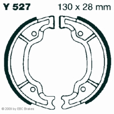 Preview: EBC Premium Bremsbacken Water Grooved für Yamaha XT 225 (4VW1/3/5/7/9) (4VWA/B/D/G/J/L) (Brasil) Hinterachse - Y527G