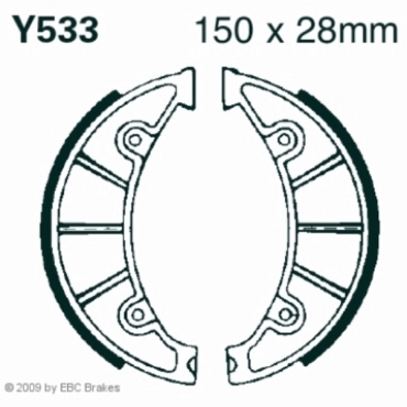 EBC Premium Bremsbacken für Yamaha NXC 125 Cygnus X (5ML) 220mm Bremsscheibe Hinterachse - Y533