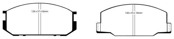 EBC Greenstuff 2000 Bremsbeläge DP2456 für Toyota Celica 3 RA6 2.0 vorne