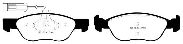 EBC Yellowstuff Bremsbeläge DP41060R für Fiat Bravo 1 182 1.9 JTD 105 vorne