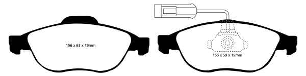 EBC Blackstuff Bremsbeläge DP1153 für Alfa Romeo 156 932_ 1.9 JTD (932.AXN00 932.BXE00) vorne