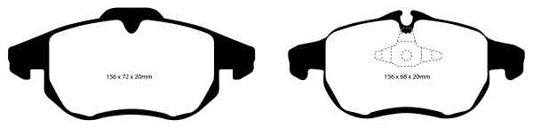 EBC Blackstuff Bremsbeläge DP1414 für Saab 9-3  2.0 t XWD vorne