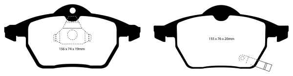 EBC Yellowstuff Bremsbeläge DP41443R für Saab 9-5 YS3E 2.3 t vorne