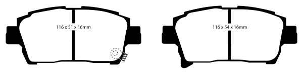 EBC Greenstuff 2000 Bremsbeläge DP21459 für Toyota Corolla 8 ZZE12_, NDE12_, ZDE12_ 1.6 VVT-i vorne