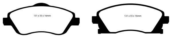 EBC Yellowstuff Bremsbeläge DP41476R für Opel Combo  1.7 DI 16V vorne